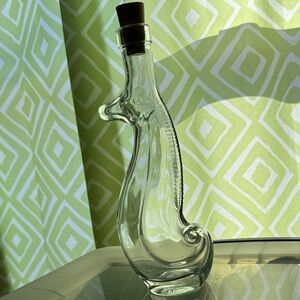 Glass seahorse Bottle with Cork